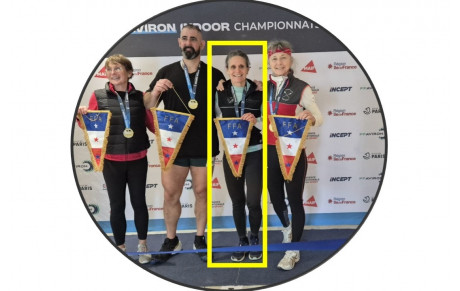 Nouveau record du Monde à l'Aviron Indoor établi par Armelle Hosquet en catégorie FPL 55-59 sur 2000m